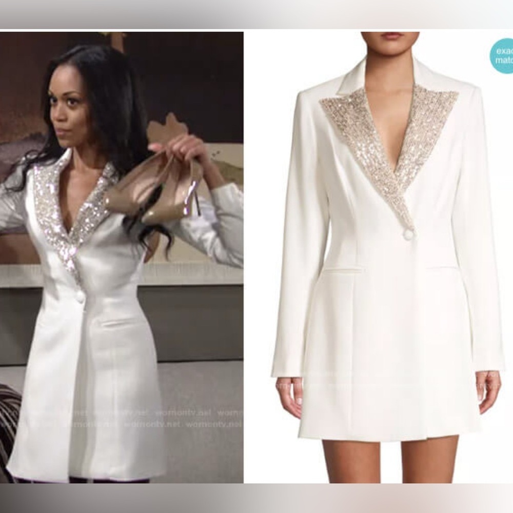 Ace Sequin Lapel Tuxedo Dress